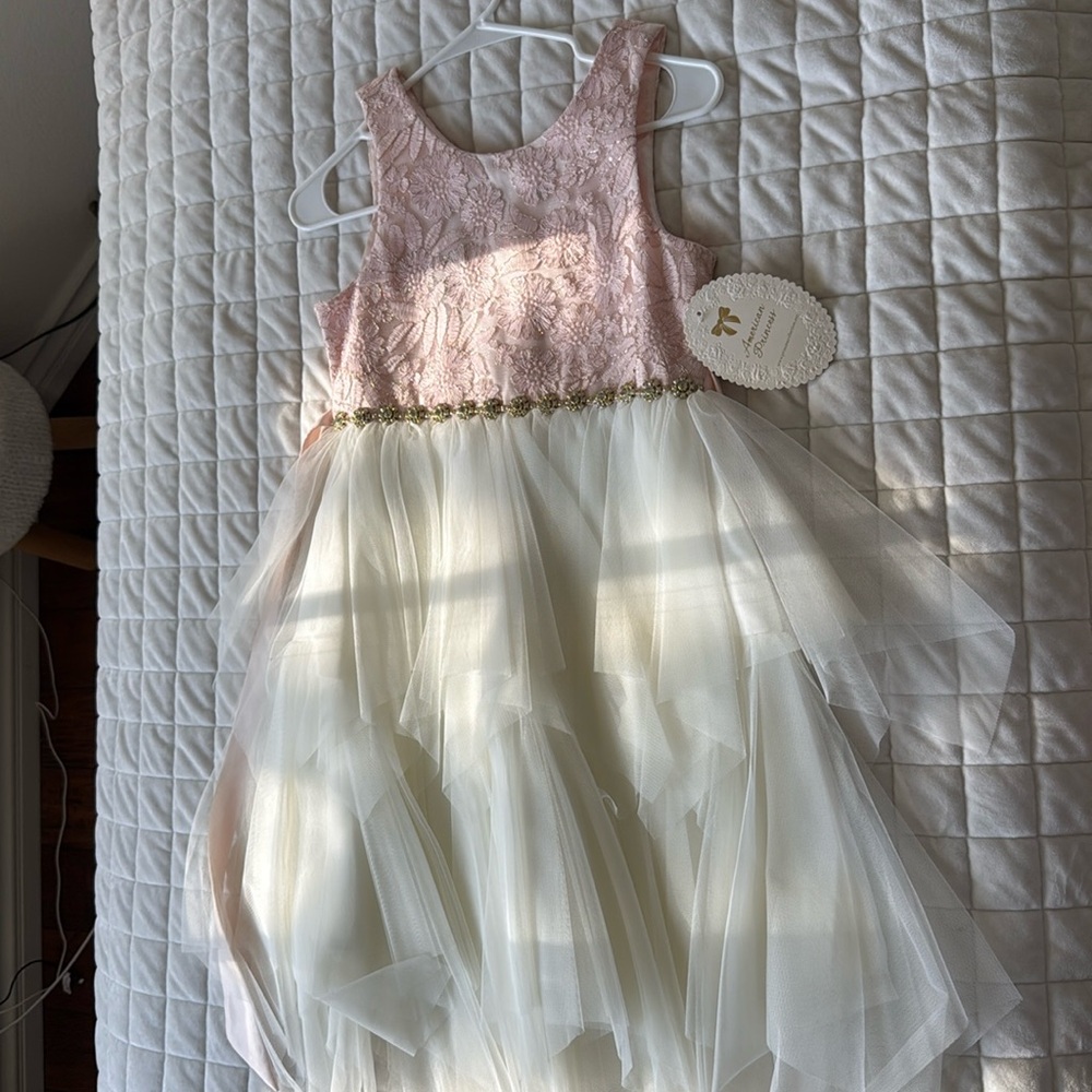 American Princess size 12, pink and cream, never worn